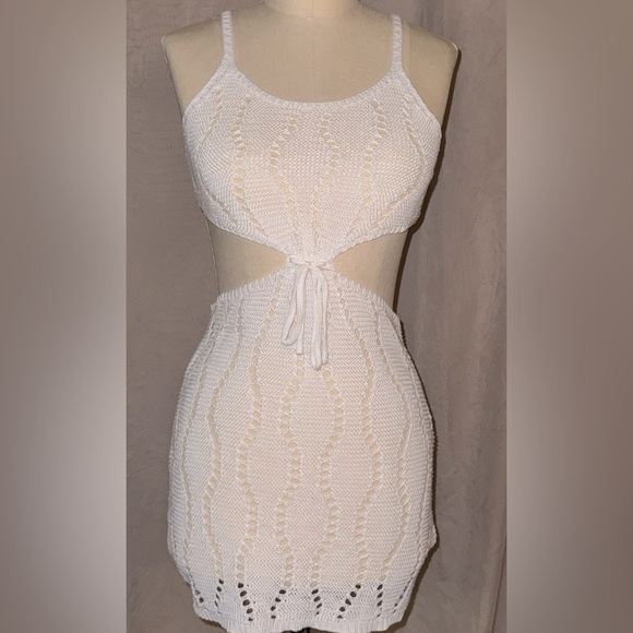 Dresses & Skirts - White knit cover up dress